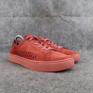Toms Shoes Womens 7.5 Sneakers Casual Leather Lennox Woven Comfort Faded Rose